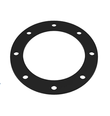 A black gasket is shown with holes.