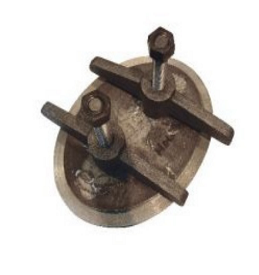 A wrench with two nuts and one bolt
