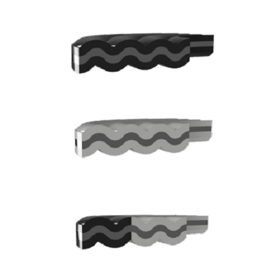 A black and white picture of three different types of hair clips.