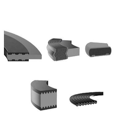 A series of different types of rubber products.