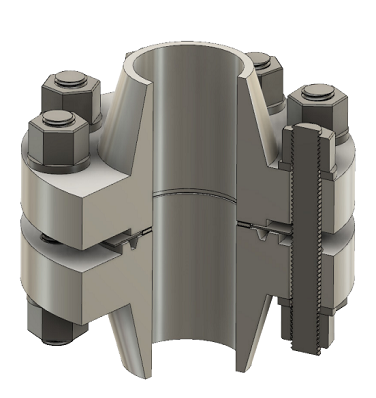 A picture of the top part of a metal object.