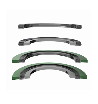 A set of four green and black plastic handles.